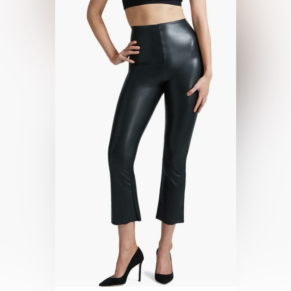 Commando Faux Leather Crop Flare Legging - size XS